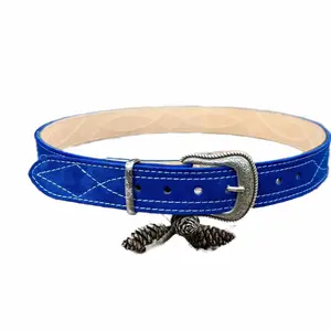 Kilgore Leather Works Rough out, Suede Leather Belts with Gunslinger Stitching Classic Design & Distinctive  Style. I’m Key words:  Handmade adjustable leather belts vaquera  barrel racer Fashionable Metal Buckle Side Buckle