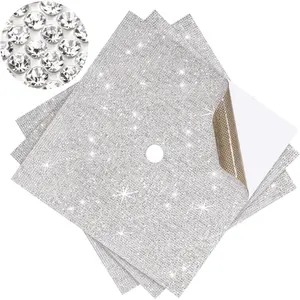 MotiMind 3 Sheets Construction Paper for Graduation Cap Decoration Bling Rhinestone Colorful Self-adhesive Cardstock Grad Cap for Photo DIY Graduation Hat Topper Party Decoration(White)