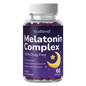 EcoBlend Sleep Gummies for Sleep Support and Muscle Soreness Relief Contains 10mg Melatonin, Tart Cherry, Vitamin D 60 Raspberry-Flavored Gummies 30-60 Day Supply