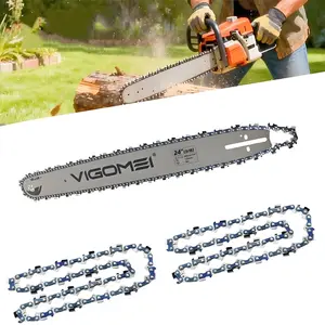 Universal Chainsaw Accessory Kit - 2Pcs/3Pcs Saw Chains, 1 Guide Bar, 16"/18"/20"/22"/24" Size, 3/8" Pitch, .058" Gauge, Heavy-Duty Metal Components, Ideal for Home Timber Cutting & Outdoor Logging