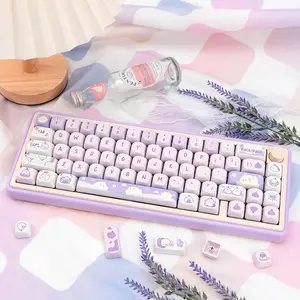 Jimi Cute Bird MOA Keycap Set pink key caps Custom PBT keycaps made with sublimation printing, designed for mechanical keyboards.only keycap new keyboard