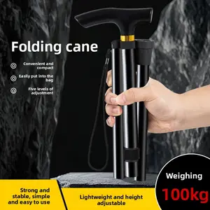 Travel Retractable Cane Ultra Light Retractable Folding Elderly Cane Outdoor Hiking Hiking