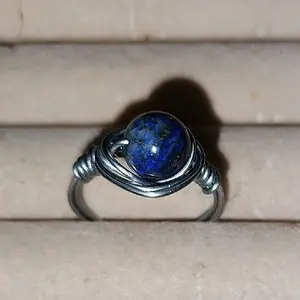 Crystal Ring with Unique Wire Wrapped Design for unisex Jewelry Collection