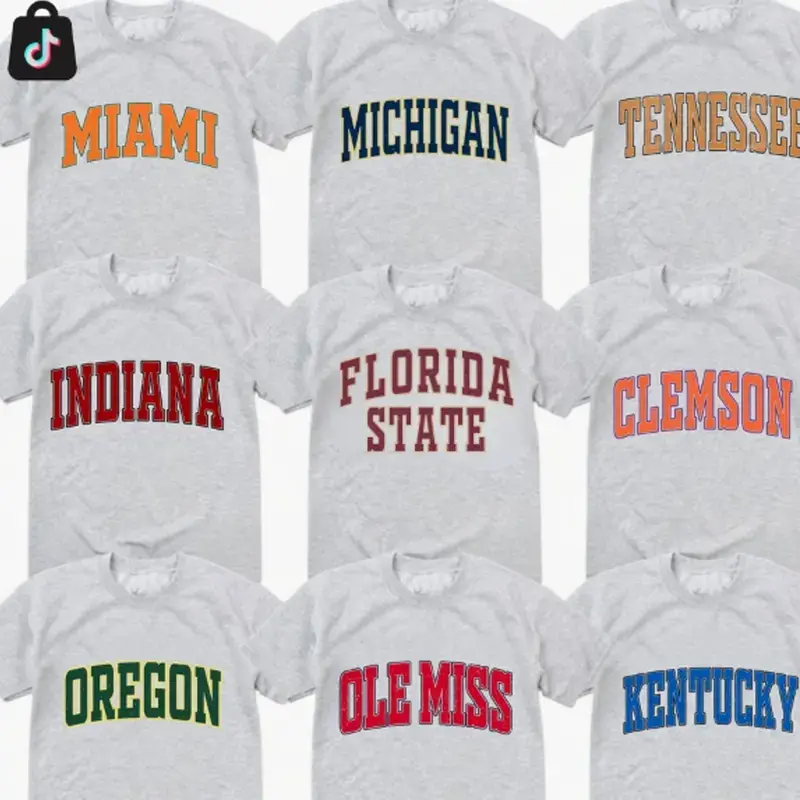 Vintage College Crewneck T-Shirt – Ash Grey, Custom University Team, Game Day Shirt, Retro Varsity Style, Menswear & Womenswear