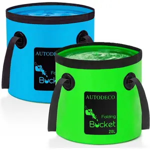 20L Collapsible Bucket 5 Gallon Water Container Folding Water Bucket with Handle Portable Wash Basin