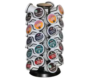 [Limited Time-Deal]K Cups Holder - Black Coffee Pods Storage Organizer Stand with 1 Count for 40 Pods, No Assembly Required