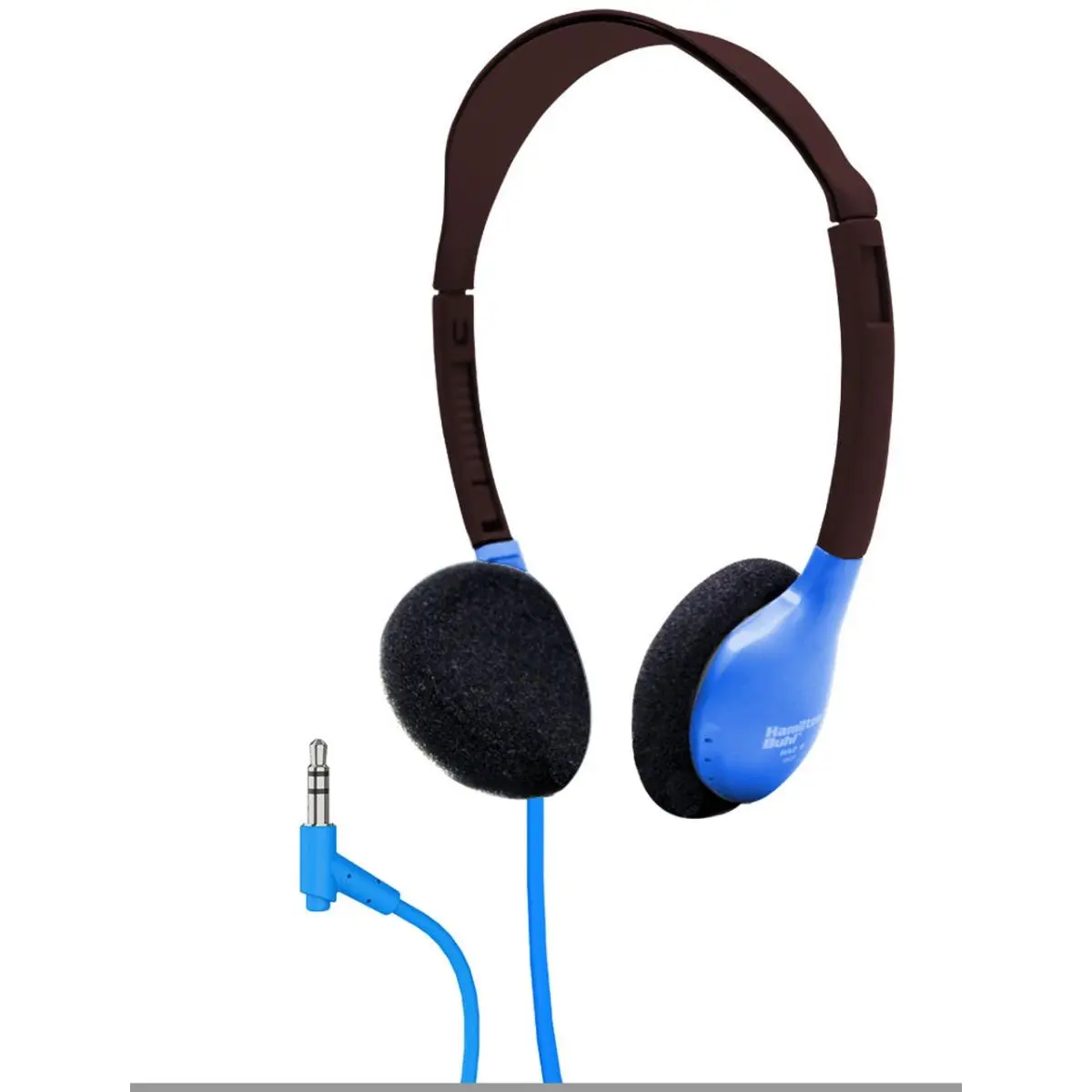 Hamilton Buhl HA2-BLU On-Ear Headset - 3.5mm Plug, 5 ft Dura-Cord PVC Jacket Personal Audio Headphone, Blue, Chew-Resistant Cord & Foam Ear Cushions