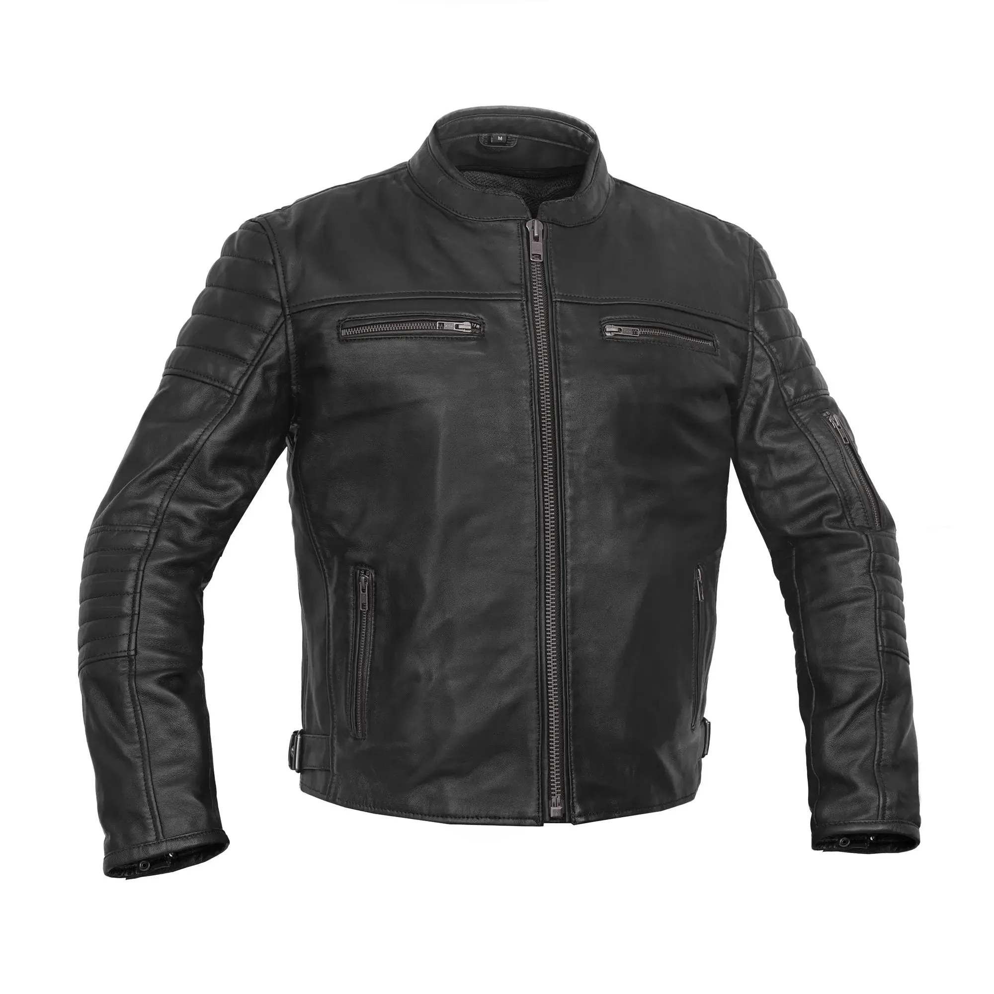 DANIEL SMART Dagger™ Men's Soft Lambskin Leather Motorcycle Jacket - Armor-Ready with Zip-Out Liner, Vents, and Conceal Carry Pockets, Menswear, Smooth