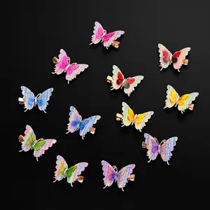 12PCS Bohemian Hair Clips for Women, Colorful Butterfly Claw Clips with Non-Slip Grip, Hair Accessories for Daily, Party Festival Gift