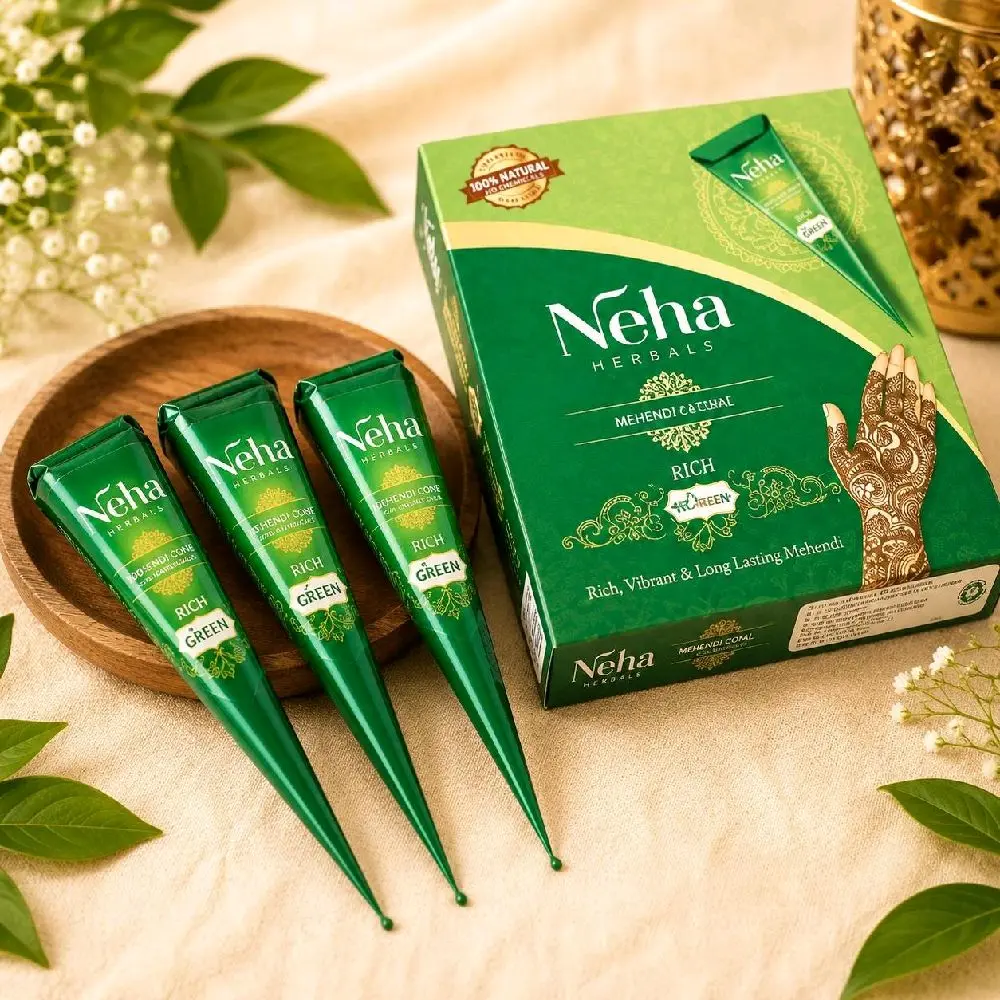 Black Henna Cone for Easy Henna Color Application, Temporary Short-Stain Duration, Rich Black Tone