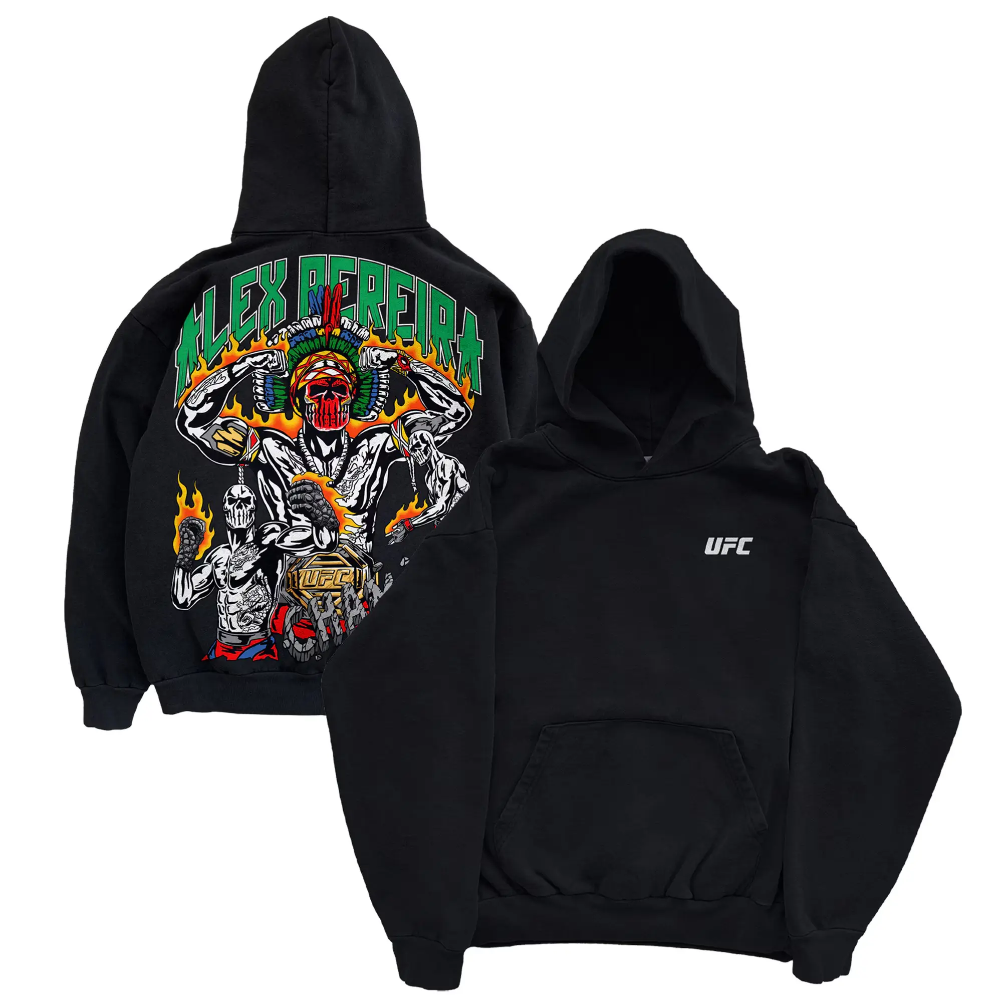Men's Warren Lotas Black Alex Pereira Pullover Hoodie, UFC Fan Gear, Vintage Fight Night Sweatshirt, Comfortable Training Apparel
