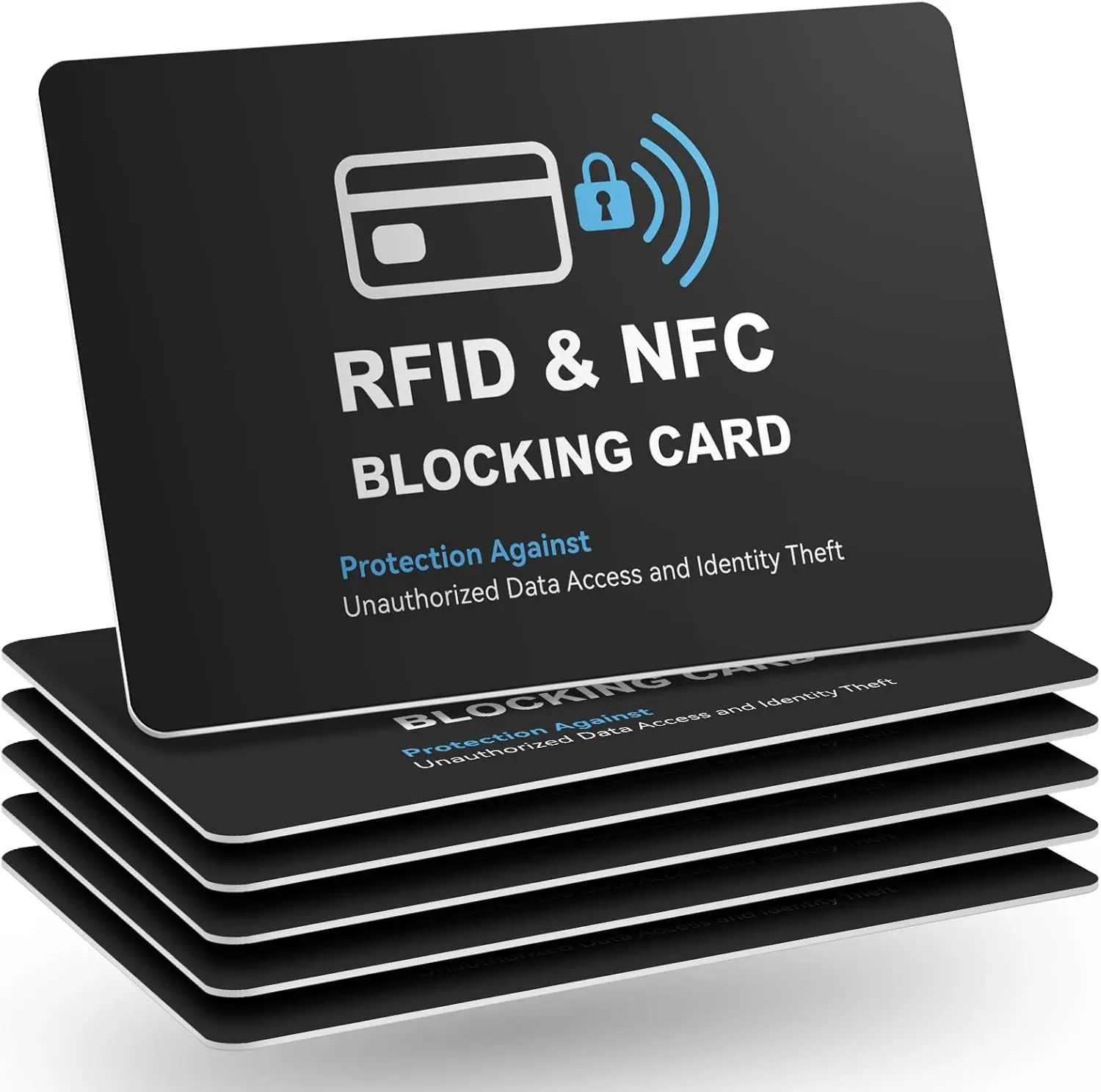6 Pack RFID Blocking Cards, Safe Guard Card Protector for Debit Credit Card, Passport, RFID Blocker for Wallet Purse, Protection Against Unauthorized Scanning and Data