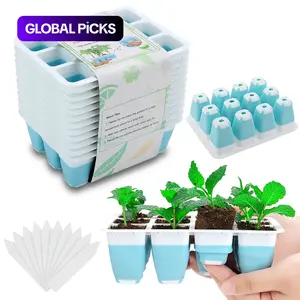 Seed Start Tray, Pot, Multi purpose Seed Start Kit, Plant Growing Set - Durable Growing Tray, Seed Start Tray with Flexible Pop Up Unit - Easy to transplant, with optimal drainage holes, perfect for seedlings #GLOBAL PICKS