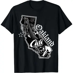 Oakland California Map T-shirt Northern Cali Tee Bay Area CA T-Shirt