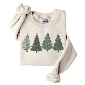 Cute Christmas Tree Sweatshirt – Cozy Holiday Crewneck Pullover – Women’s Festive Winter Sweater