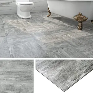 Peel and Stick Tile 12X12 Thick Grey Ashwood Tiles Peel and Stick Flooring Waterproof Removable Vinyl Flooring for Squares Gray Wood Laminate Sticky 4-Tiles