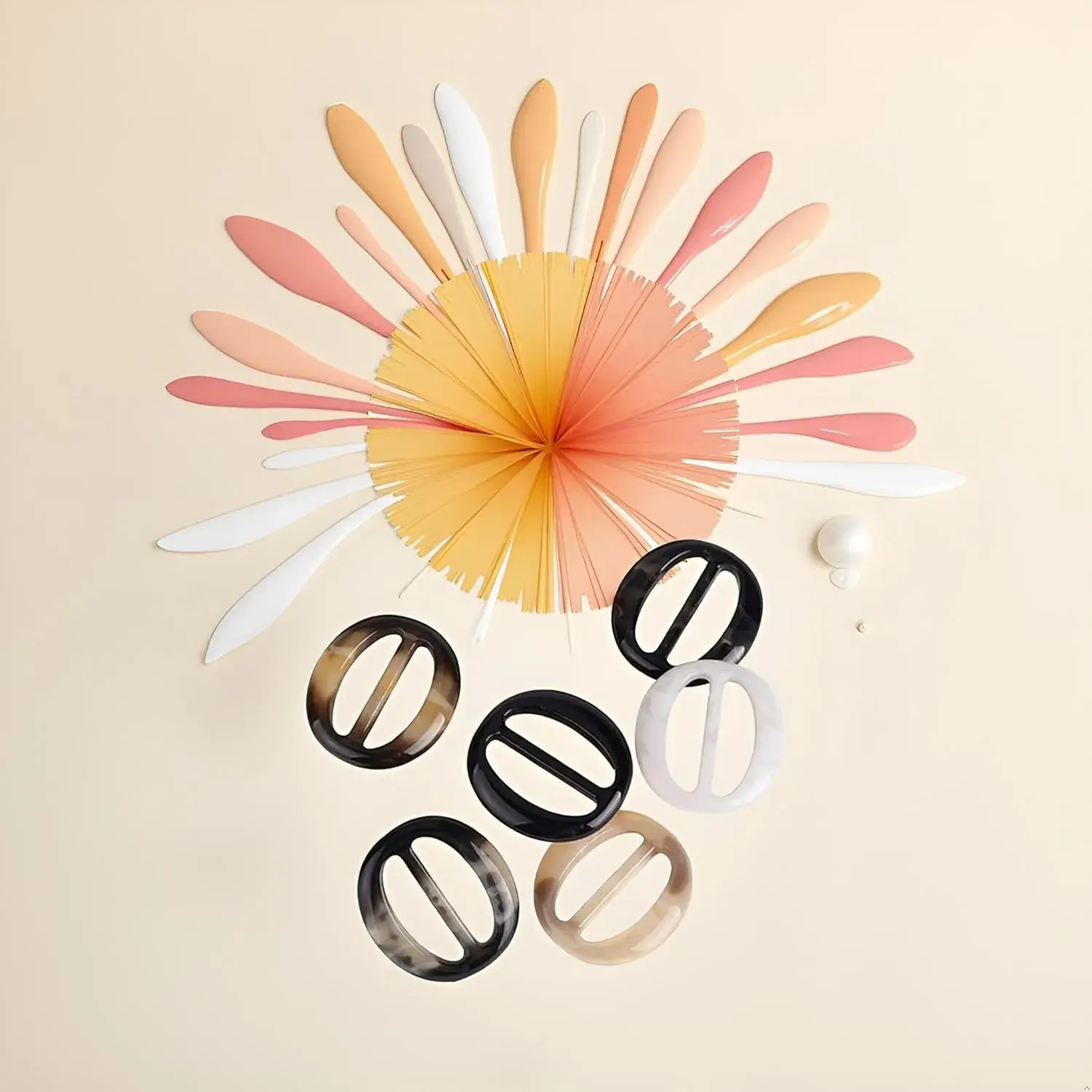 6 Pcs Color Random Scarf Clip Ring Scarf Clasp Slides T Shirt Clips Rings Oval Plastic Scarf Buckle Holder for Women Brooches and Pins Jewelry