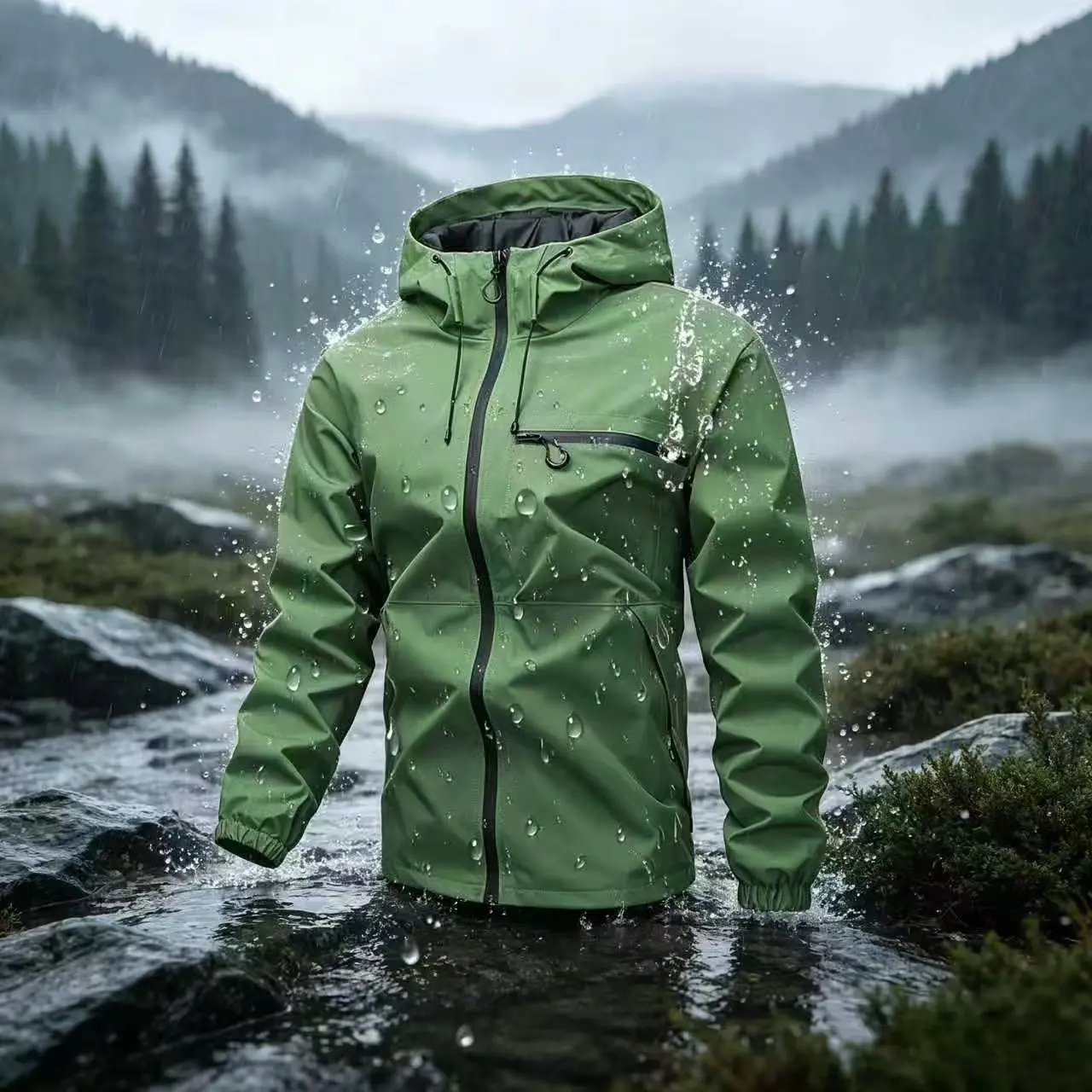 Men's Casual Softshell Jacket - Lightweight Windproof Hooded Coat with Pockets for Outdoor Wear, Long Sleeve Menswear