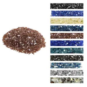 10 Lbs Fire Glass 1/4-Inch Fireplace Glass Rocks For Fire Pit Table Copper Tone, Durable Heat Resistant Safety Glass Pebbles For Outdoor Patio Or Garden Decor, Gas Fire Pit Burner Accessories, Reusable Crystal Look
