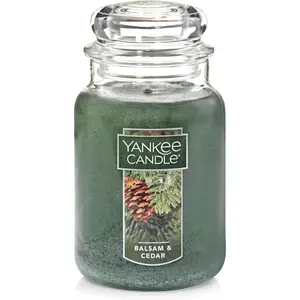 Yankee Candle Balsam & Cedar Scented, Classic 22Oz Large Jar Single Wick Candle, over 110 Hours of Burn Time, Ideal Holiday Gift Yankee Candle Company