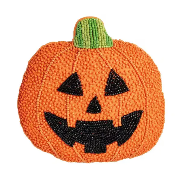 Jack-O-Lantern Beaded Pillow