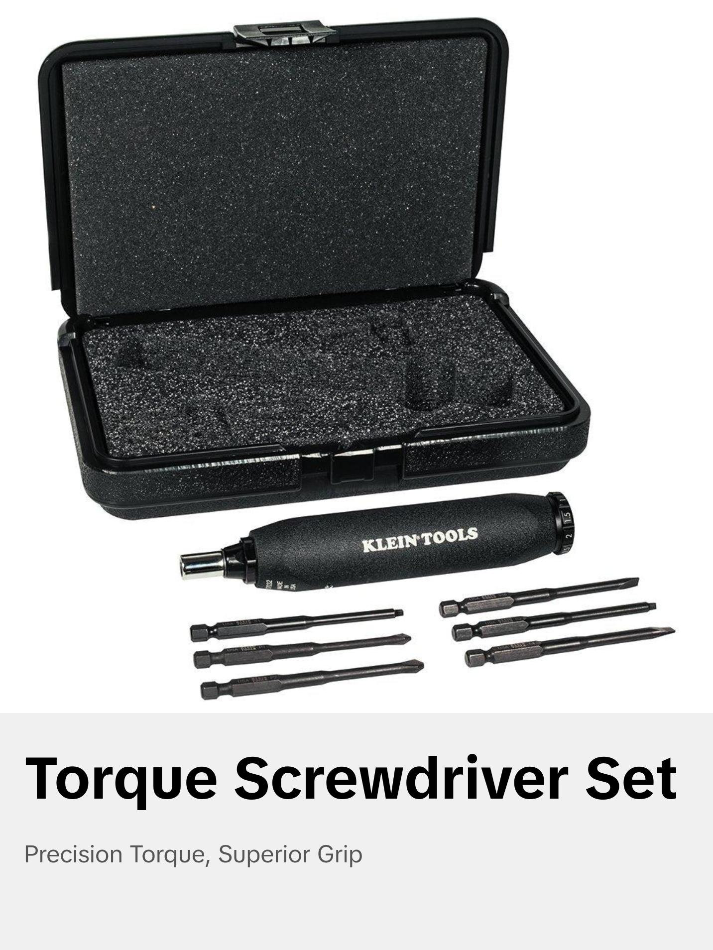 Klein Tools 57032 Screwdriver Set, Torque, 6-Piece