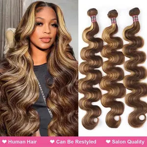 Uwigs 4 27 Highlight Body Wave Bundles Ombre Colored Human Hair Weave Bundles 1 3 4 Bundles TikTokShopBlackFriday