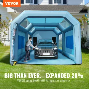 【Spotlight Day】VEVOR 26x15x11ft Inflatable Paint Booth, Inflatable Spray Booth, High Powerful 750W+950W Blowers Spray Booth Tent, Car Paint Tent Air Filter System for Car Parking Tent Workstation Motorcycle Garage