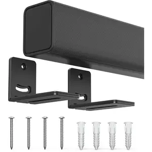 Soundbar Mount for Samsung, Sony, LG, Vizio, Bose, Onn & More Sound Bar Mounts-Universal Soundbar Mounting Bracket Under TV, Floating Speaker Wall Mount 1 Pair Soundbar Shelf