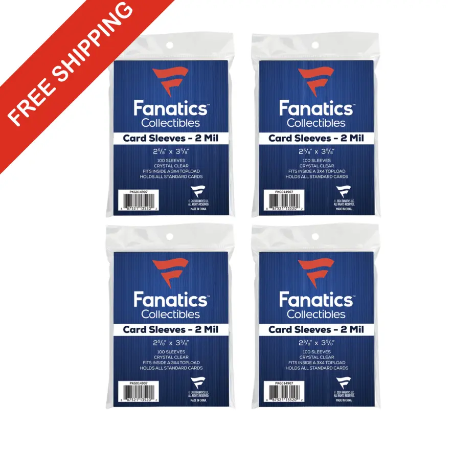 4 Pack of Fanatics Standard Soft Sleeves for Trading Cards