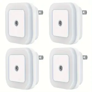 Night Light, Night Lights Plug into Wall 4-Pack, Plug in Night Light, Dusk to Dawn Nightlight Led Night Lights for Bedroom, Bathroom, Hallway Warm White Home Lighting