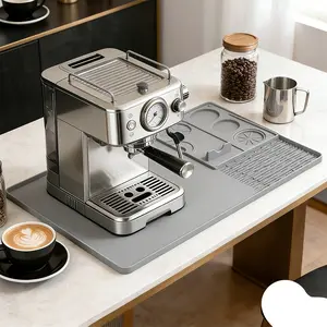 Protect Your Countertop, 23x15 Inch Large Non-Slip Silicone Coffee Mat, Heatproof & Waterproof, for Breville Barista Express & Delonghi