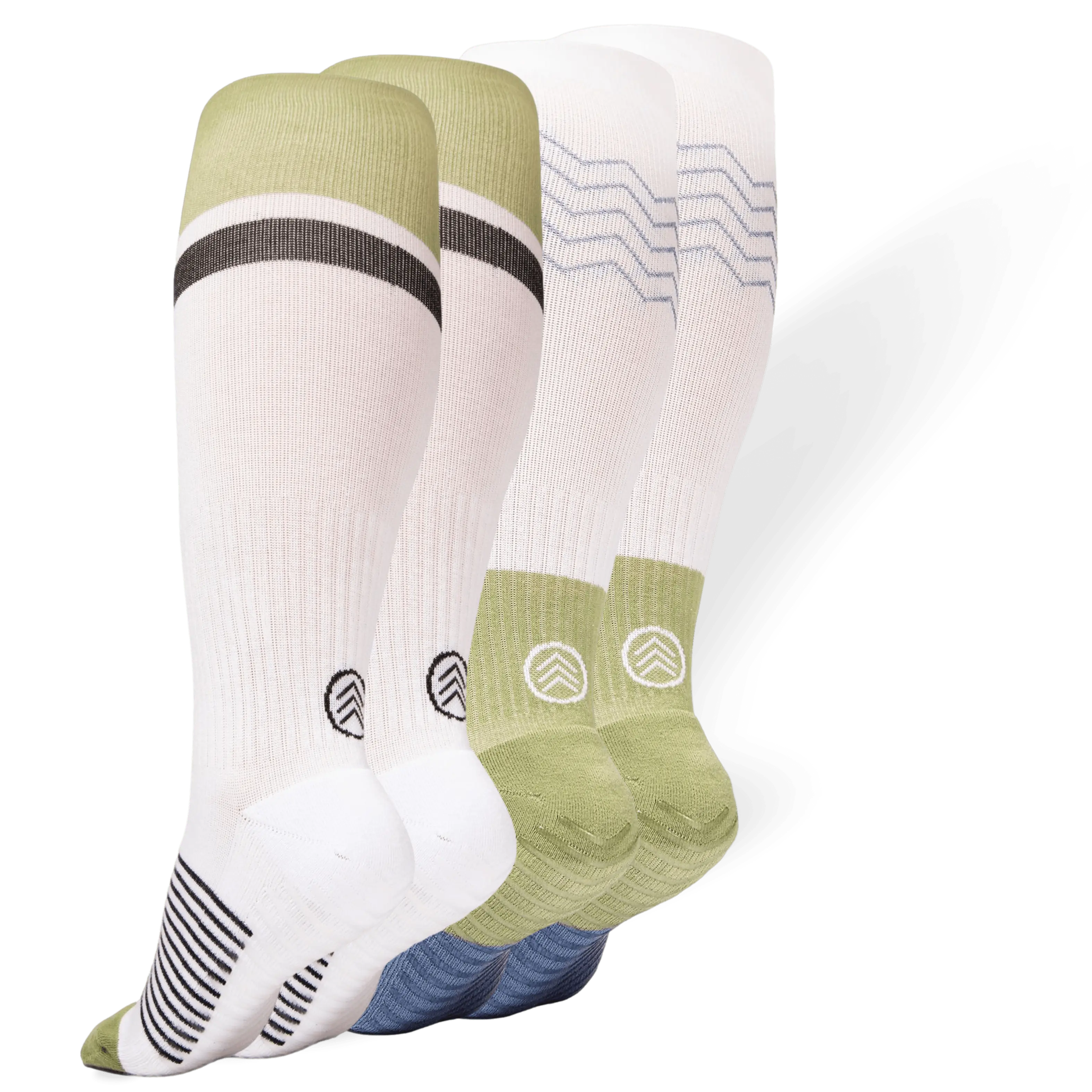 Gripjoy Men's Big and Tall Compression Socks with Grips, 2-Pack Stylish Breathable Cotton Blend, 15-20 mmHg for Shoe Sizes 13-16