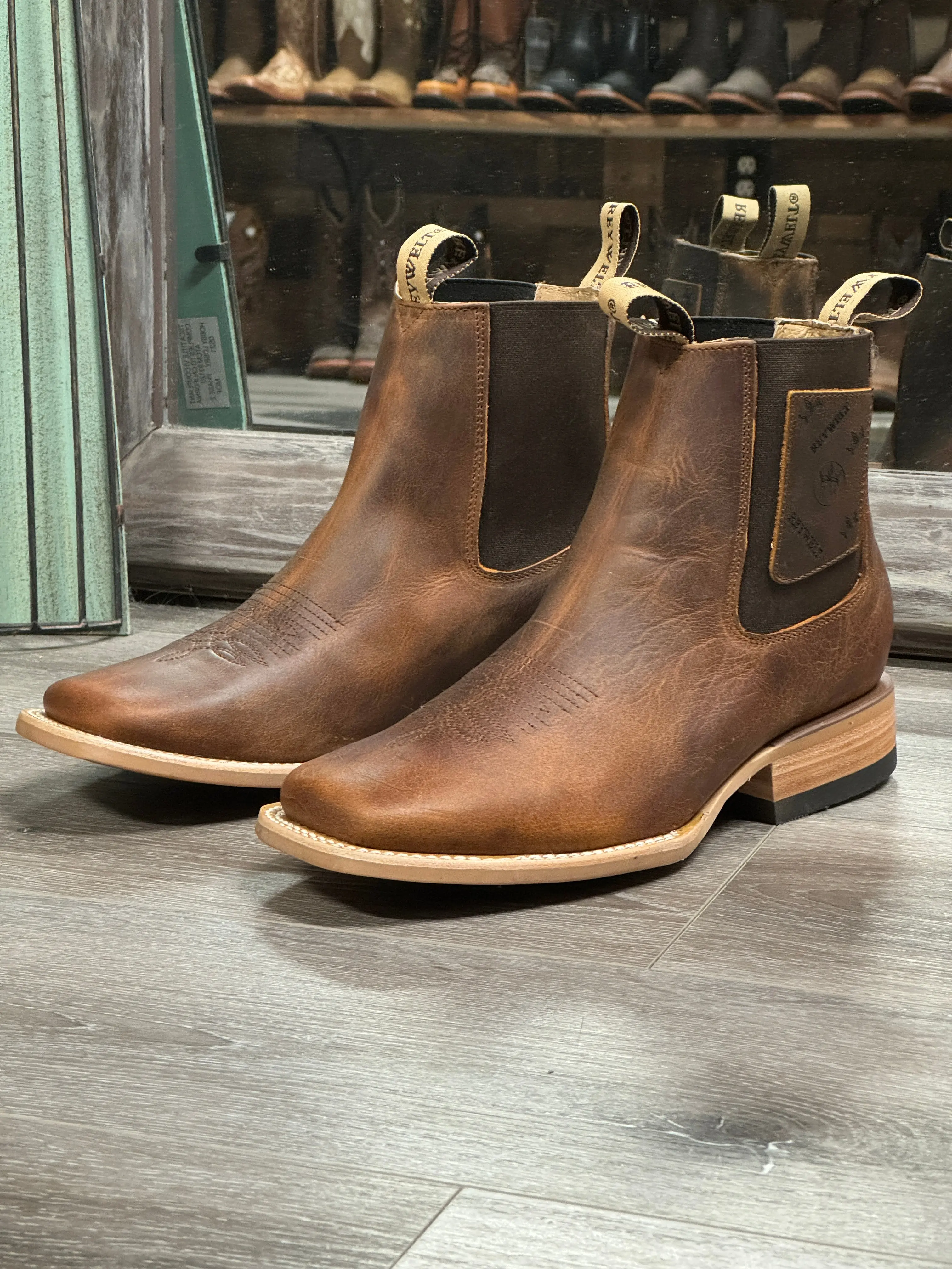 070 BOTIN HIBRIDO MIEL MENS BROWN CHELSEA BOOTS – PREMIUM LEATHER ANKLE BOOTS