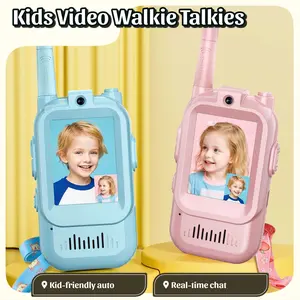 2026's Latest Gifts Video Walkie Talkies for Kids Handheld 2 Pack Rechargeable Video Intercom Kids Walkies Talkies Indoor Outdoor Toys for Family Games Camping Hiking for Boys Girls Ages 3-12 Blue Pink