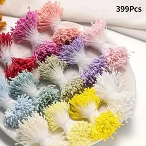 399 Multicolor Polyester Artificial Flower Stems, Soft Touch Handmade Bouquet Decor, DIY Floral Arrangements, Home Decoration, Wedding, Party, Flower Embellishments