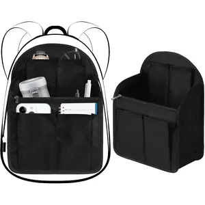 2 count 7.9 x 4.8 x 11 Inch Mini Backpack Organizer Insert Small  Bag Divider for Rucksack Handbag  Bag Purse(Black)