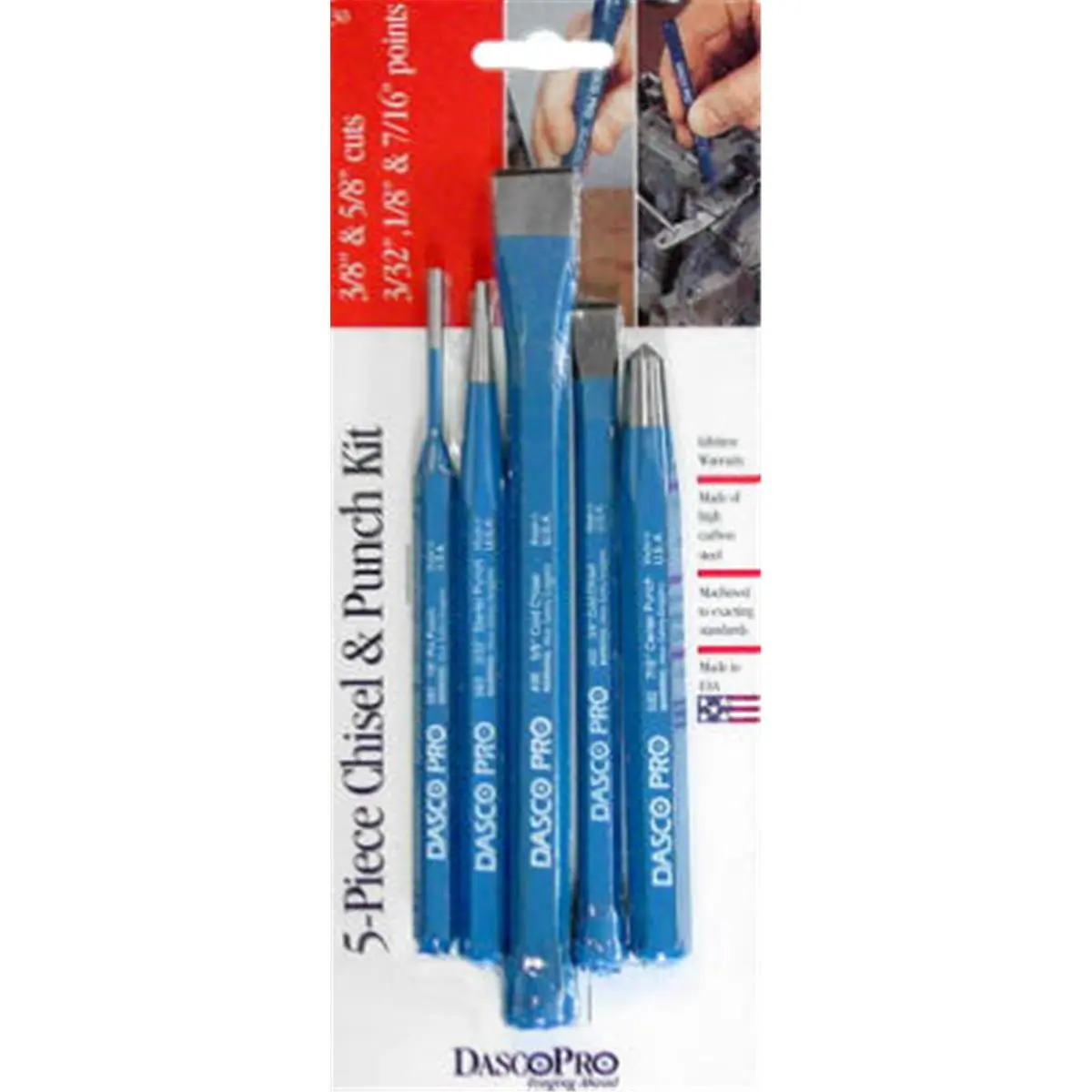 212 MAIN Dasco Pro 30 5-Piece Punch & Chisel Kit, Wood Working Tools for DIY Woodwork Projects