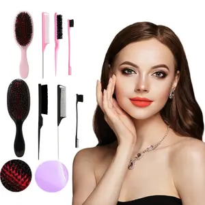 Self-Cleaning Hair Comb, One-Button Cleanup, Volumizing High Crown Bone Comb, Women's Styling Massage Cushion Comb, Easy-To-Use Design