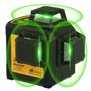 Globest Self Leveling Laser Level Tool, 3x360 Line Lasers, 12 Lines Green Beam Leveler Tool, with Self-leveling, Manual, Pulse Mode, Lazer Level with 360° Magnetic Base and Rechargeable Battery