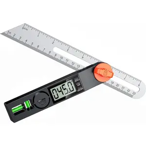 T-Bevel Gauge & Protractor with Horizontal and Vertical Bubble,0-338? Digital Angle Finder Protractor 230mm/8inch Display for Carpentry Woodworking, Metalworking, Construction