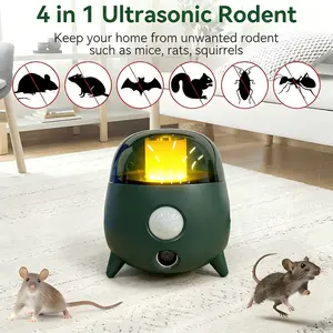 360° Ultrasonic Repeller for Farm & Poultry, Indoor Waterproof USB Charging Device with 3 Modes & Flashing Light for Mice & Insects
