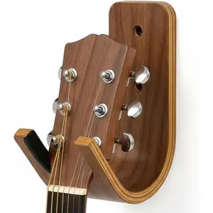Guitar Wall Hanger - Sturdy  Base with Padded Hook - Secure & Stylish Holder for Acoustic, Electric, and Bass Guitars - Easy Installation & Space-Saving Design