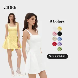 Cider Backless Bowknot Mini Dress – Floral Jacquard U-Neckline Party Dress for Women, Built-in Bra Friendly, Statement Piece for Date Night & Cocktail Events SummerWins
