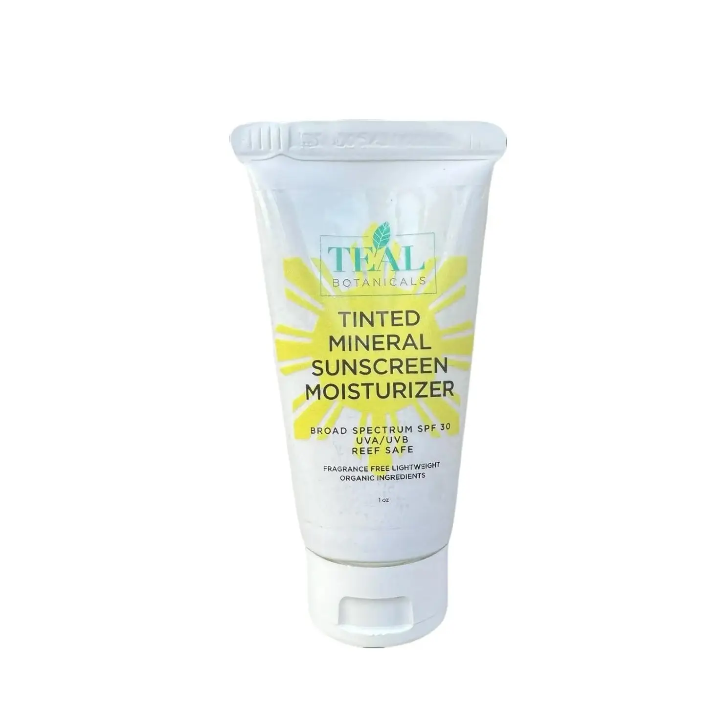 Teal Botanicals Tinted Mineral Sunscreen Moisturizer SPF 30 UVA UVB Reef Safe Lightweight Fragrance Free