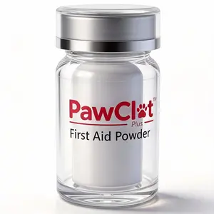 PawClot Plus Pet First Aid Powder - Instant Blood Stop for Dog & Cat Nails, Cuts & Grooming Accidents | Lick-Safe, Non-Stinging, Natural Antimicrobial | Vet & Groomer Recommended - 1oz