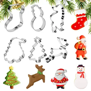 6Pcs Christmas Cookie Cutters Holiday Cutter Stainless Steel Pieces Winter Shape