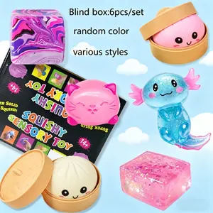 6-Piece Blind Box Malt Sugar Stress Relief Fidget Toys, Creative Slow-Return Squishy, Perfect Party Gift for Friends and Family