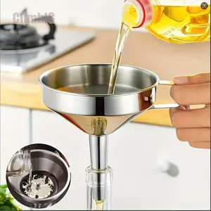 304 Stainless Steel Funnels Set, Outdoor & Portable Funnel Mini Hopper Food Grade Metal Funnels for Filling Bottles Small Funnels for Essential Oil Spices Bottles Filler Mouth Funnel Mini Beer Liquid Oil Stainless Steel Funnel Kitchen Gadget Funnel Set
