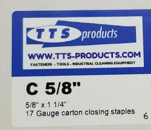 C58 Carton Closing Staple 1-1/4" Crown x 5/8" Leg 20,000 ( Case ) CC58C C5/8